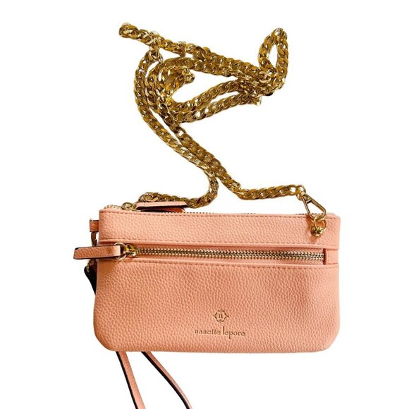 Nanette Lepore Pink Crossbody Bag with Gold Chain - Picture 1 of 14